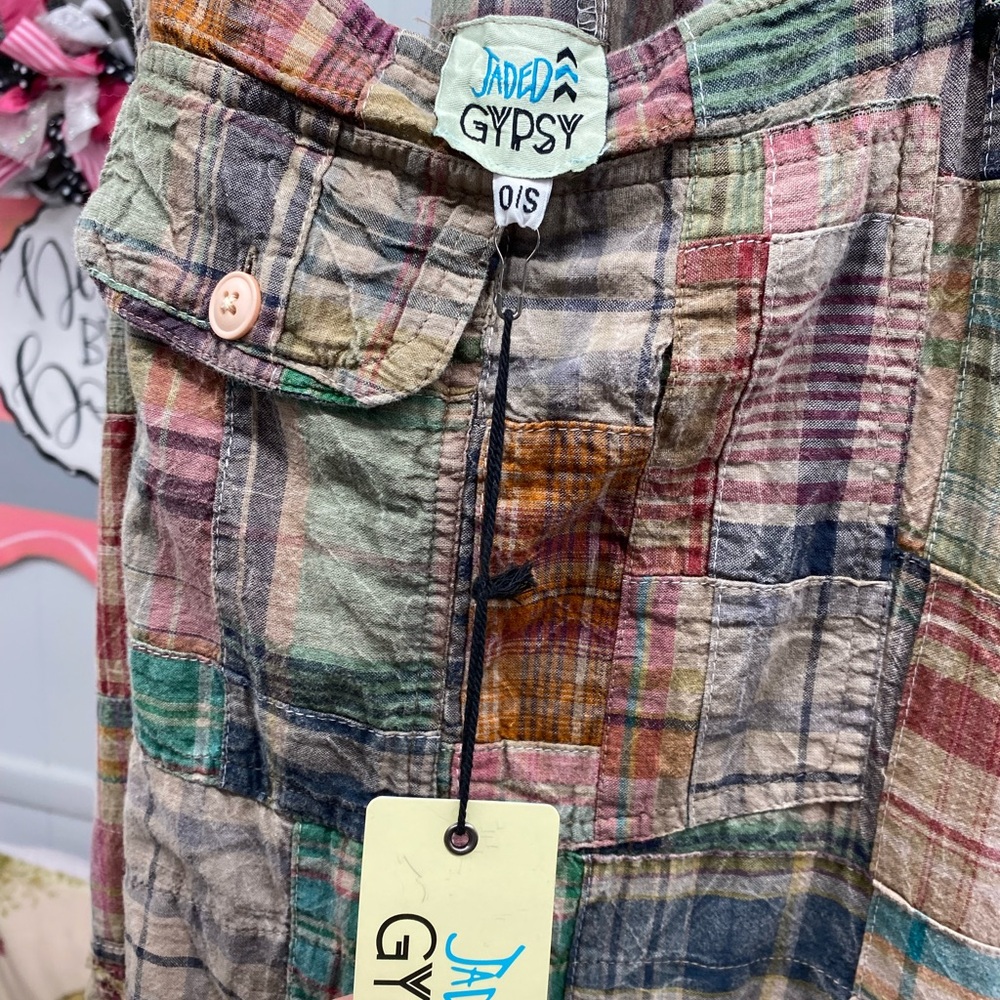 Jaded Gypsy Bohemian Patchwork Jumpsuit in Pink & Green - Picture 4 of 6